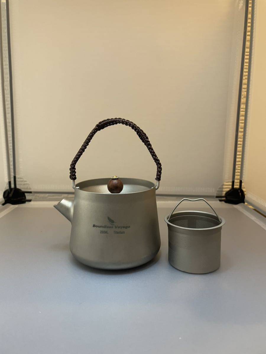  не использовался товар Boundless Voyage 230ml titanium заварной чайник Mini круг teapot титановый чай .. имеется высшее легкий 92.3g