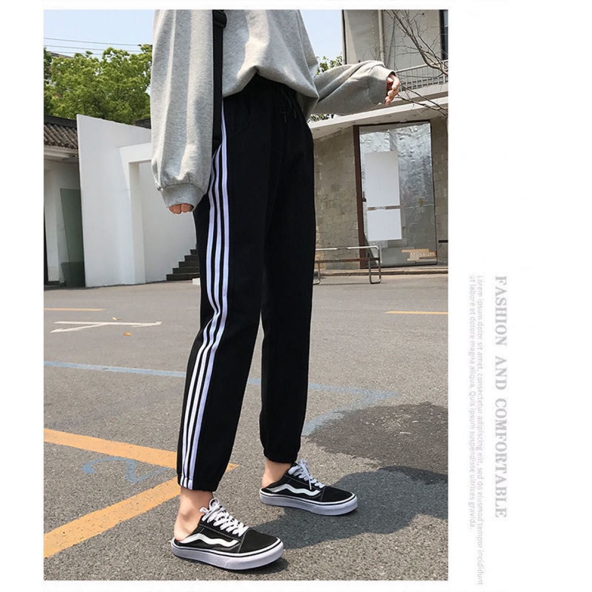 メンズ  ジョガー パンツ Ⅿ 韓国 海外 スタイル スウェット 黒  ジャージ