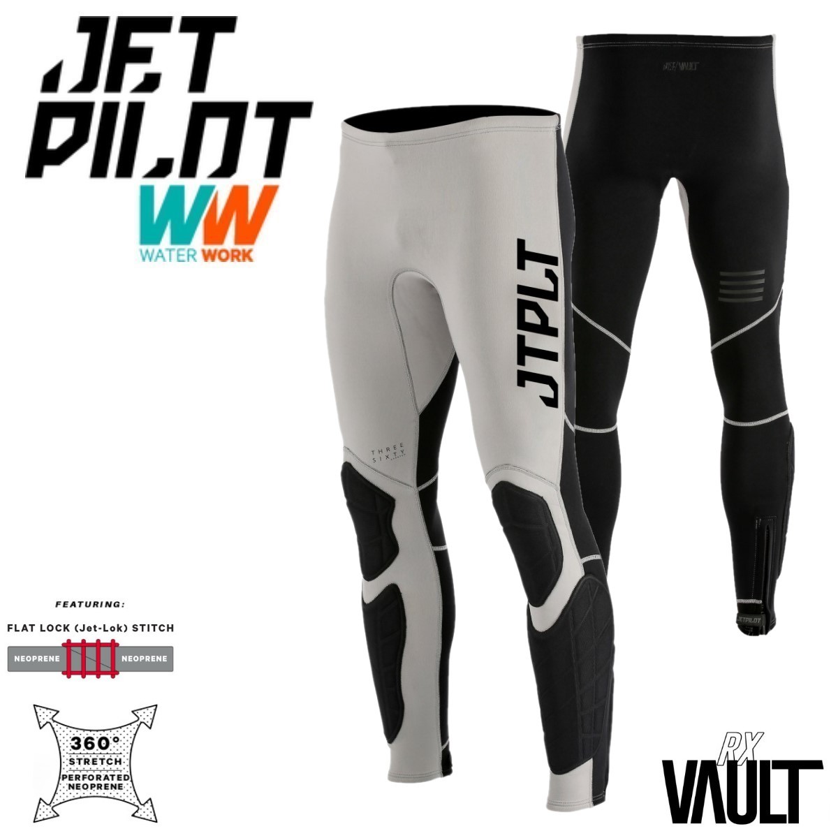 ジェットパイロット JETPILOT 2023 ウェットスーツ 送料無料 RX VAULT ボルト レース パンツ JA22157 グレー/ブラック XL