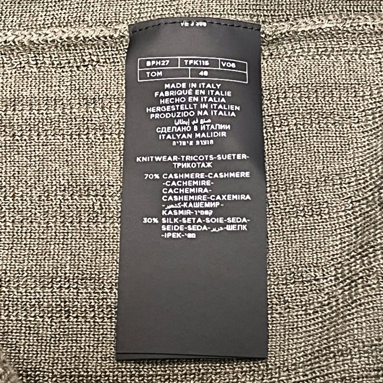 TOM FORD トム フォード カシミア シルク ヘンリーネック 長袖 ニット