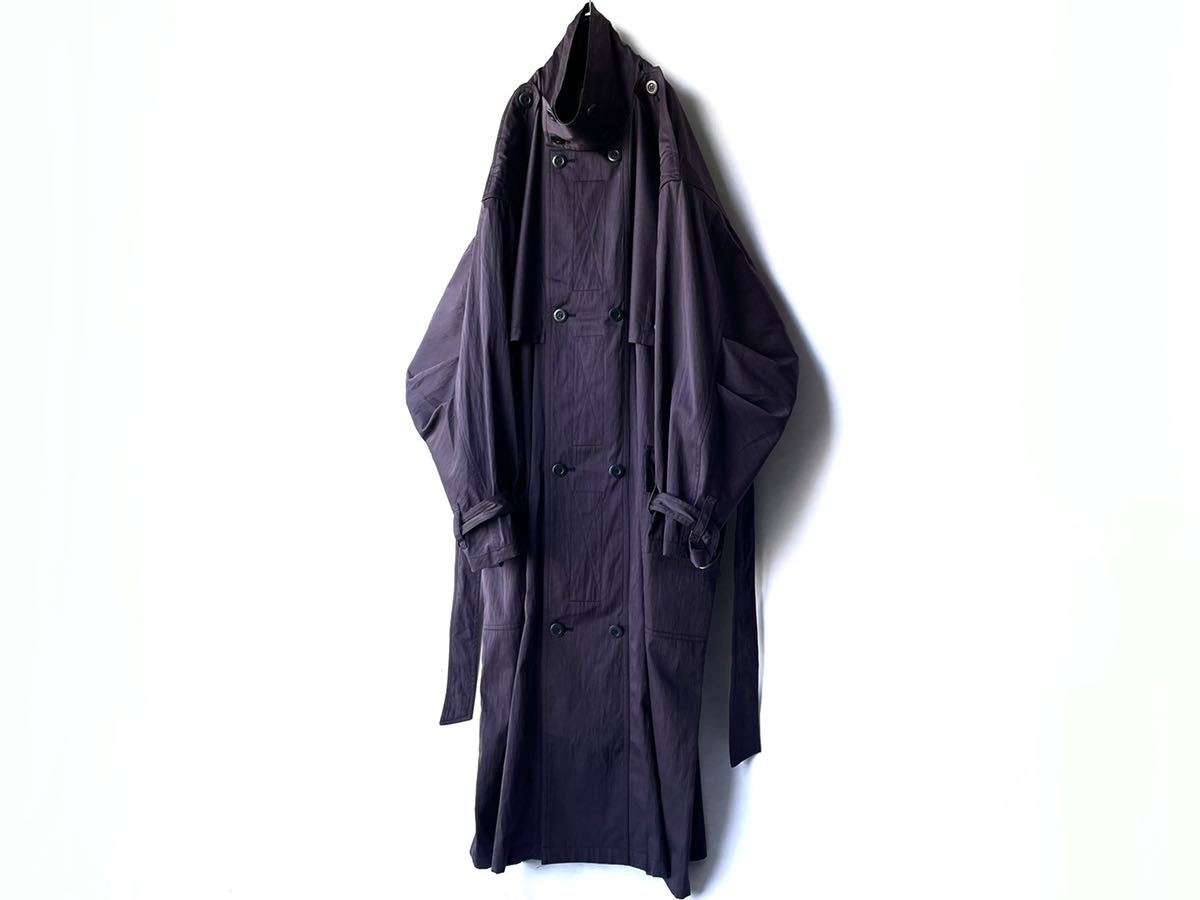 希少 80s 初期 takezo for men タケゾー デザインスタンドカラーコート ロングコート ジャケット ネイビー 紺紫 古着ビンテージ70s90s