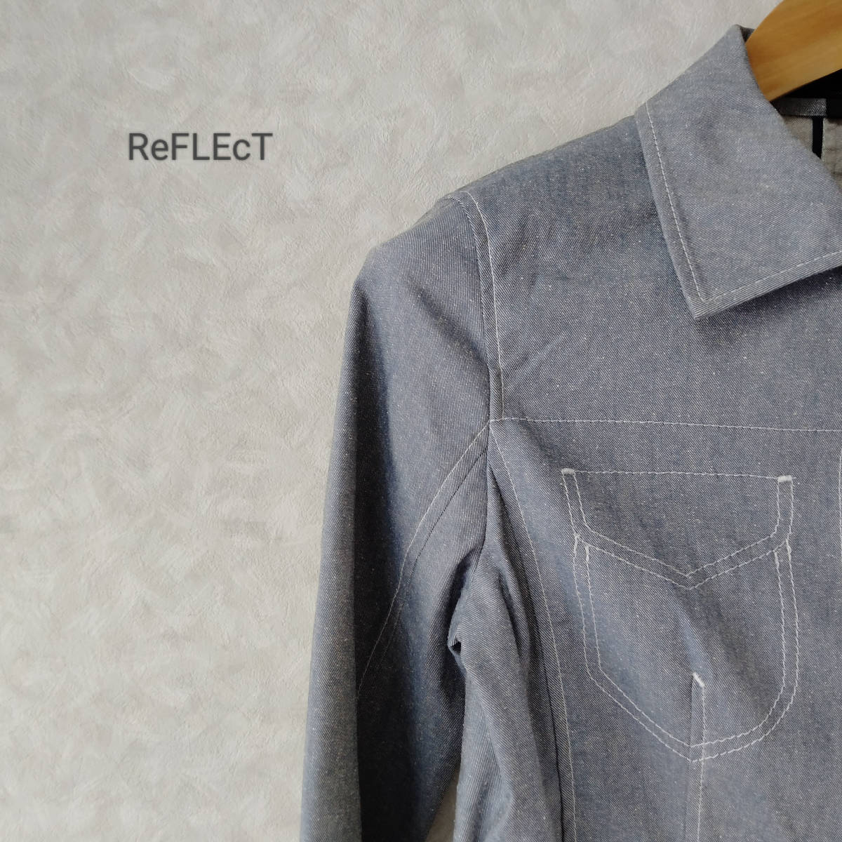 Reflect ... ...  рубашка   пиджак   карман   одноцветный    длинный рукав    женский   размер  40  голубой SJJ79