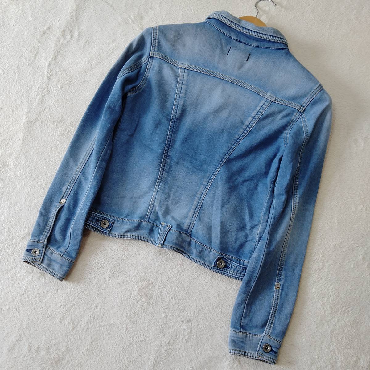 YANUK Yanuk Denim jacket outer G Jean short woshu processing . pocket casual Basic blue size S SJJ71