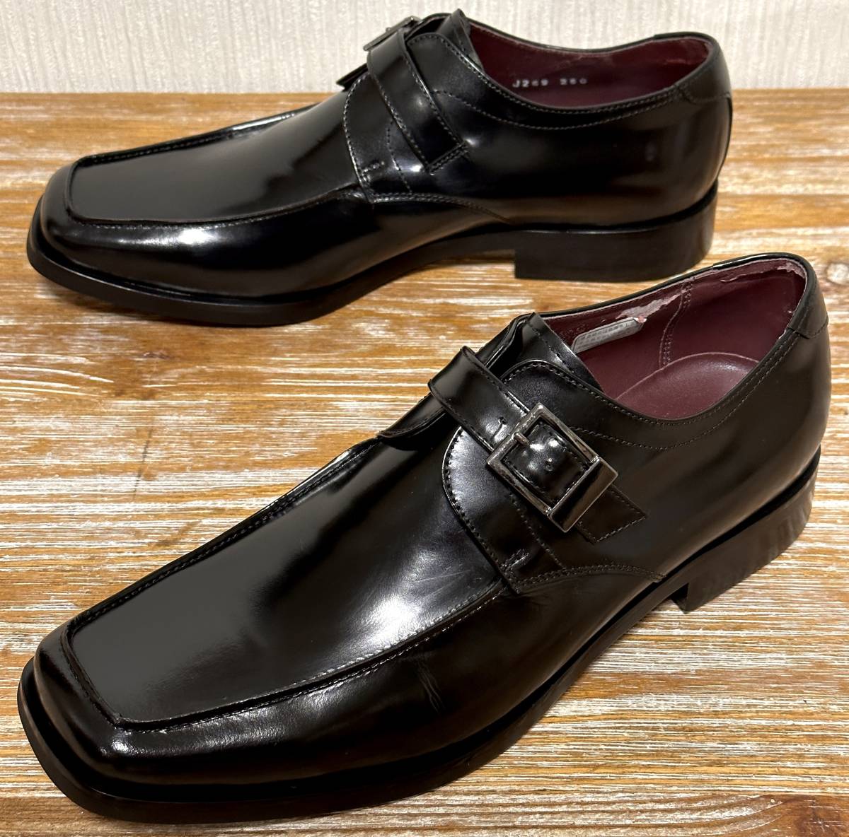 ほぼ未使用の極美品！ REGAL リーガル Worth Collection モンクストラップ 黒 25.0〜25.5cm相当 革靴 ビジネス  レザーシューズ