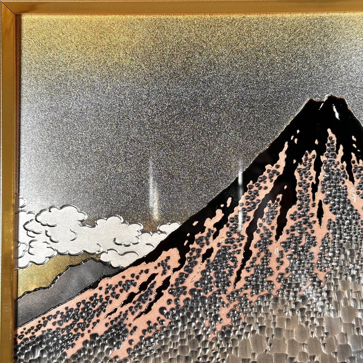  height hill copper vessel quiet preeminence structure . ornament north ... three 10 six . mountain under white rain electric casting amount ukiyoe showplace picture un- .. masterpiece . copper board . repeated reality! width 42. height 45.