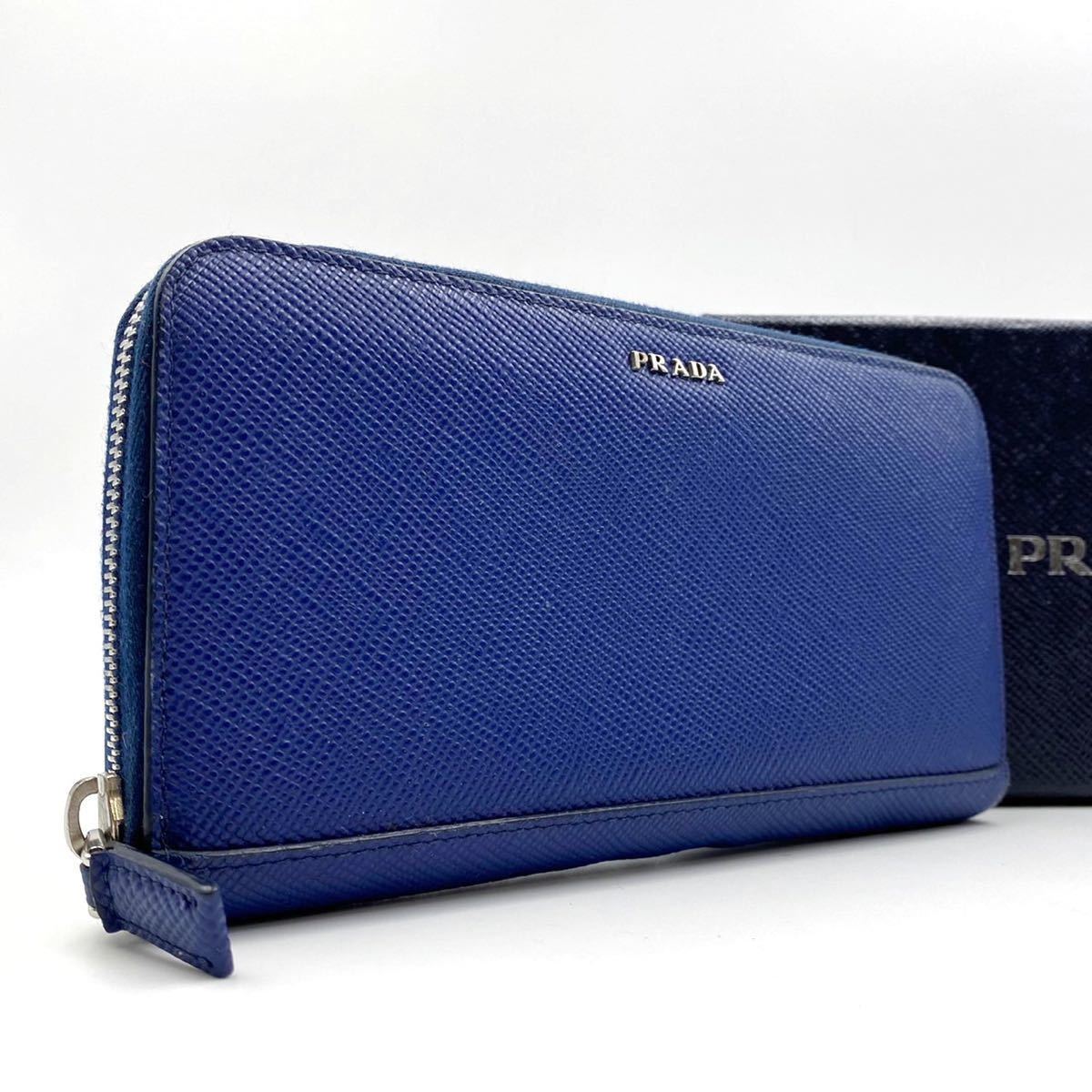 1円 《極稀美品》 PRADA プラダ 長財布 ラウンドファスナー ジップ