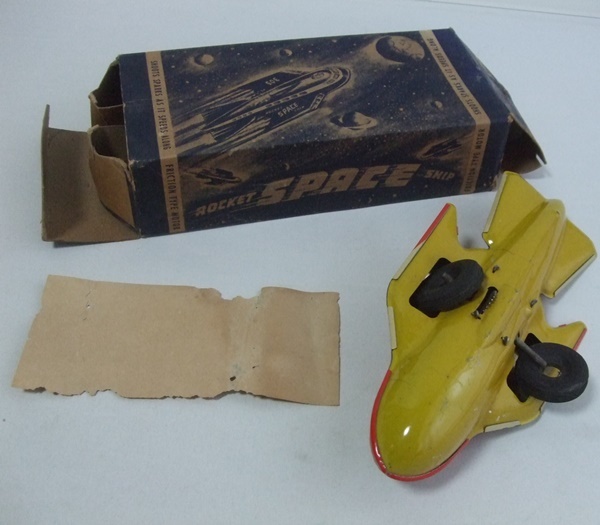 難有 VINTAGE 50S ROCKET SPACE SHIP 305 ブリキ 玩具 ロケット 宇宙船 フリクション ビンテージ AUTOMATIC TOY CO 米国製 スペースエイジ_画像3