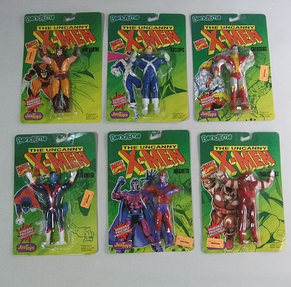 VINTAGE 当時物 90s THE UNCANNY X-MEN エックスメン ベンダブル フィギュア くねくね人形 6体セット 未開封品 ビンテージ MARVEL