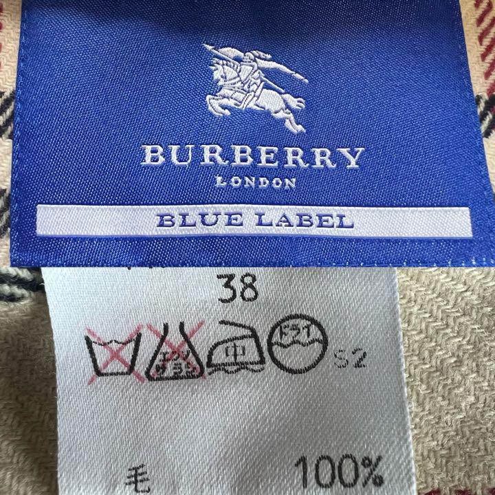 【良品】BURBERRY BLUE LABEL ステンカラーコート ライナー付き 38 バーバリーブルーレーベル M 襟 ボタン ノバチェック