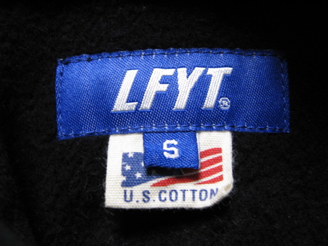 美品 Lafayette ラファイエット LFYT US Cotton ダマスク スウェットパーカー 黒 Sサイズ ストライプリブ ロゴ刺繍入り_画像4