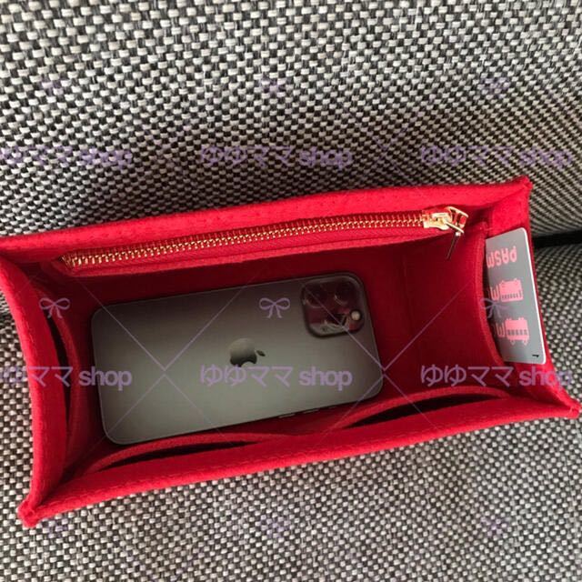 新品バッグインバッグ インナーバッグ PM25cm用 赤色rd_画像3
