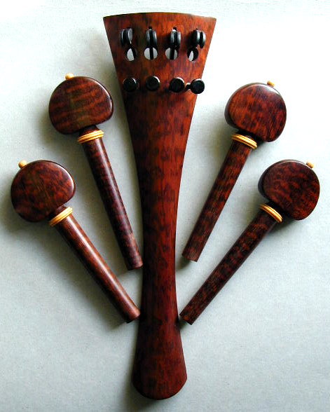 * Sune -k wood * contrabass for tail piece * French type + peg 4ps.@. set (snakewood cello tailpiece&4pegs)