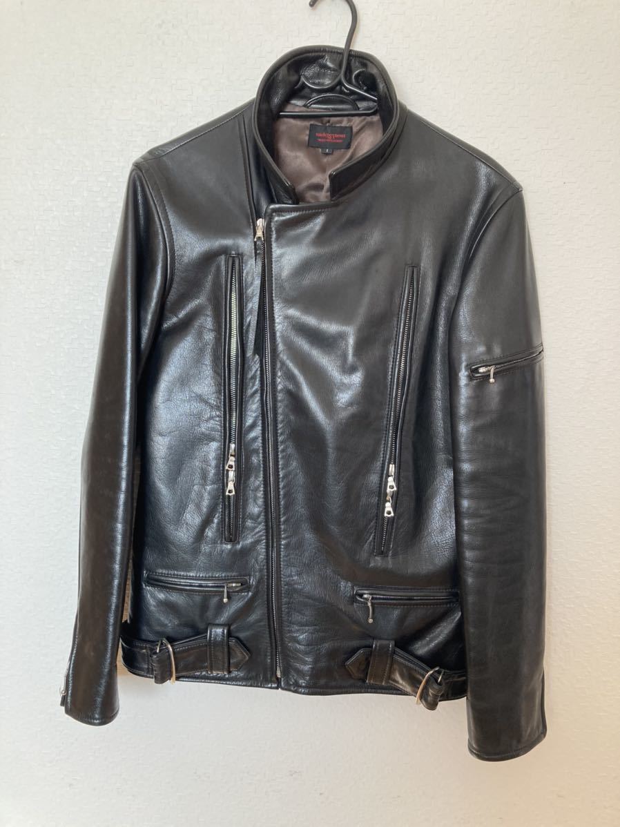 androgynous 現 ドレストリップ ダブルライダース レザーライダース