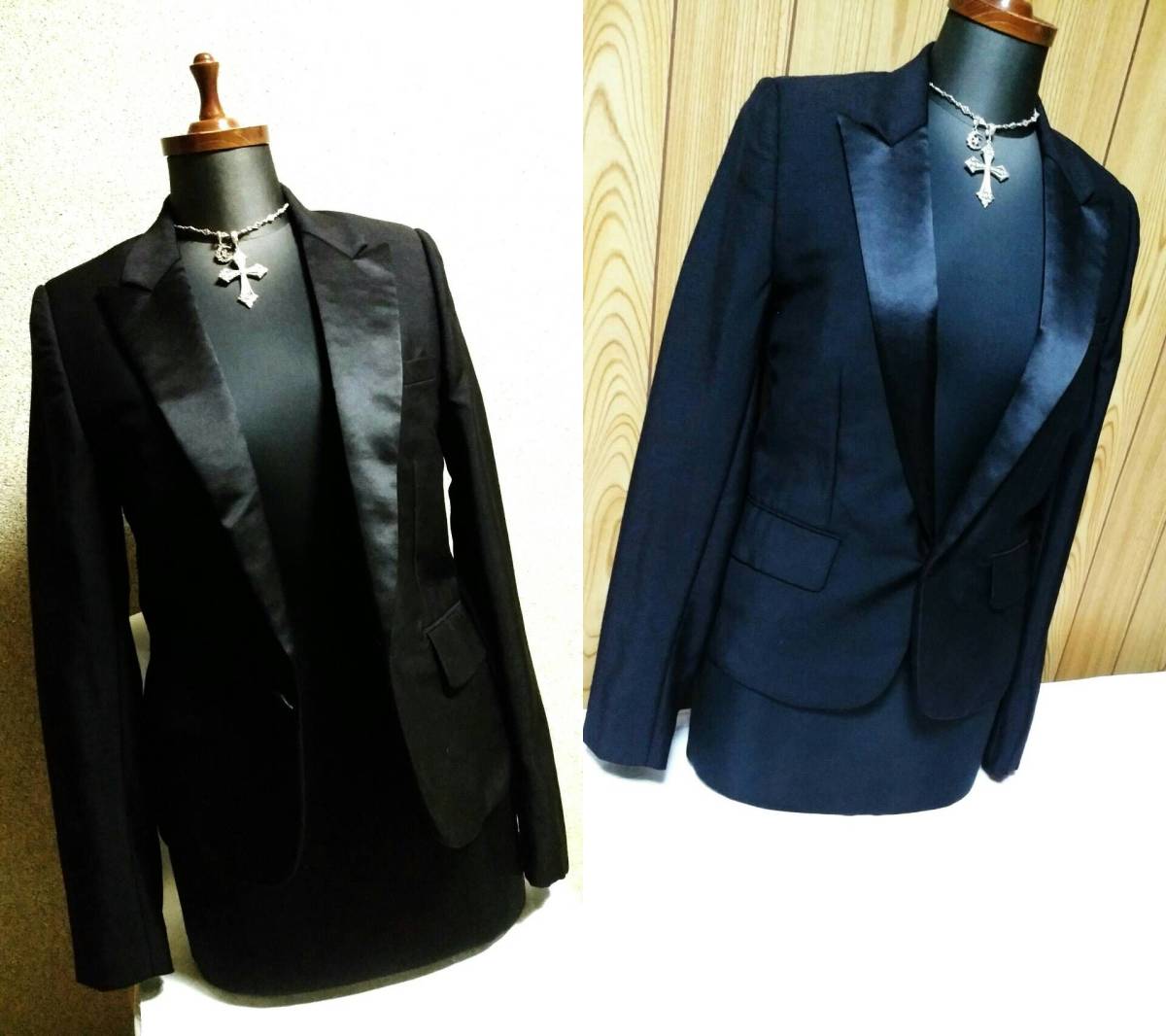 国内正規良 Dior Hommeディオールオム スモーキングチューブジャケット黒 最小40 メンズ スーツ 7H エディ ショートテーラードJKT ブラック_画像6