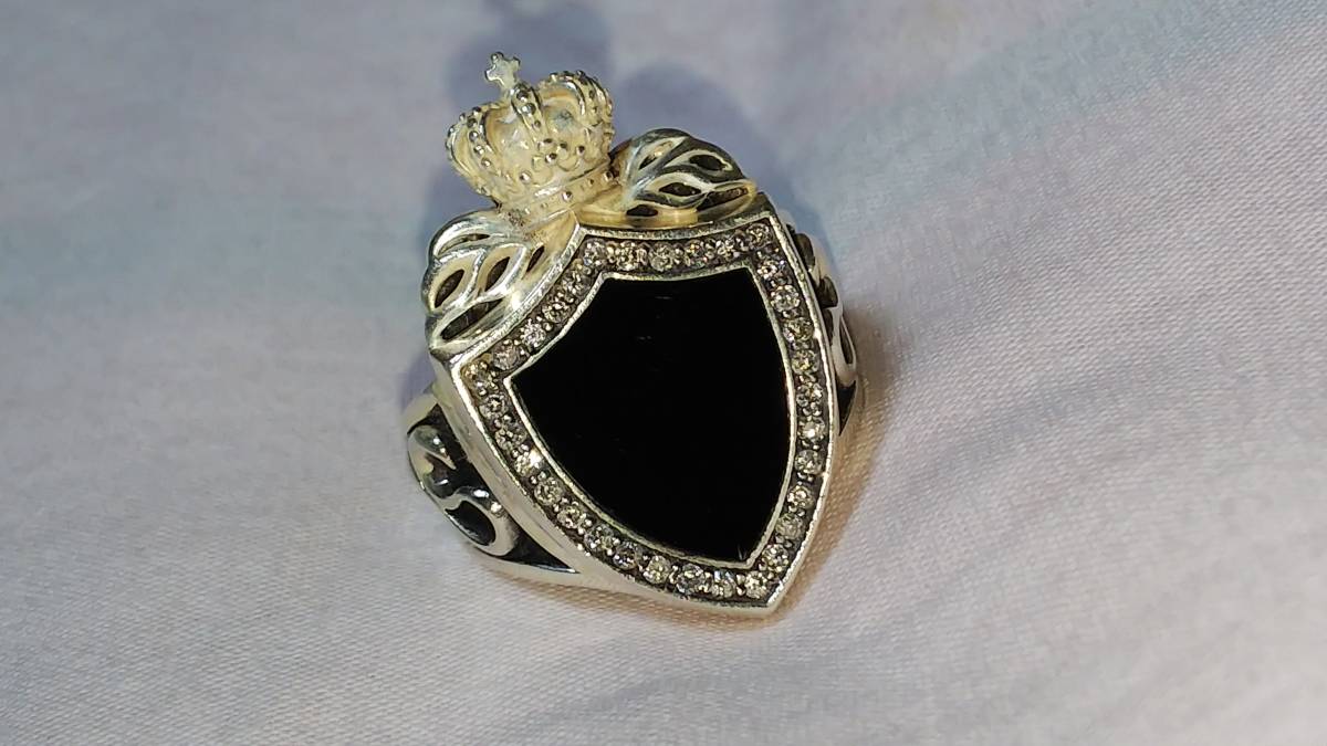  стандартный прекрасный Justin Davis Justin Davis.. износ te-ji кольцо редкий 13 номер SV925 чёрный оникс diamond Crown защита частота кольцо длина ...