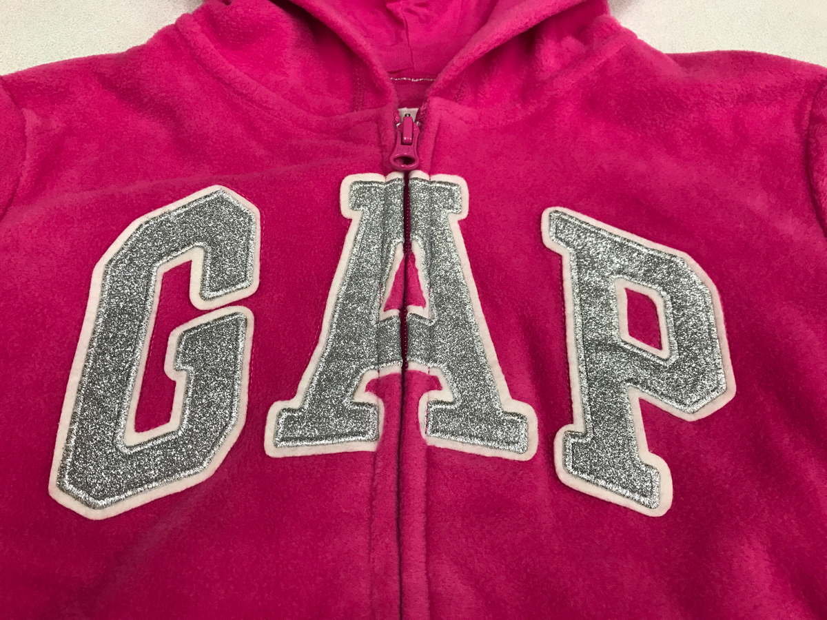 *GAP* new goods *130* pink * fleece * Logo Parker * Zip up *3-3