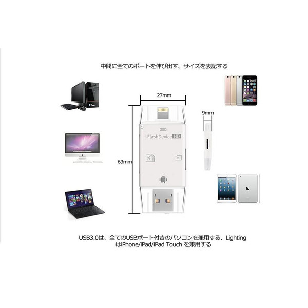  portable card reader SD/TF correspondence iOS*Android*PC for photograph / video / music transfer microusb card reader 