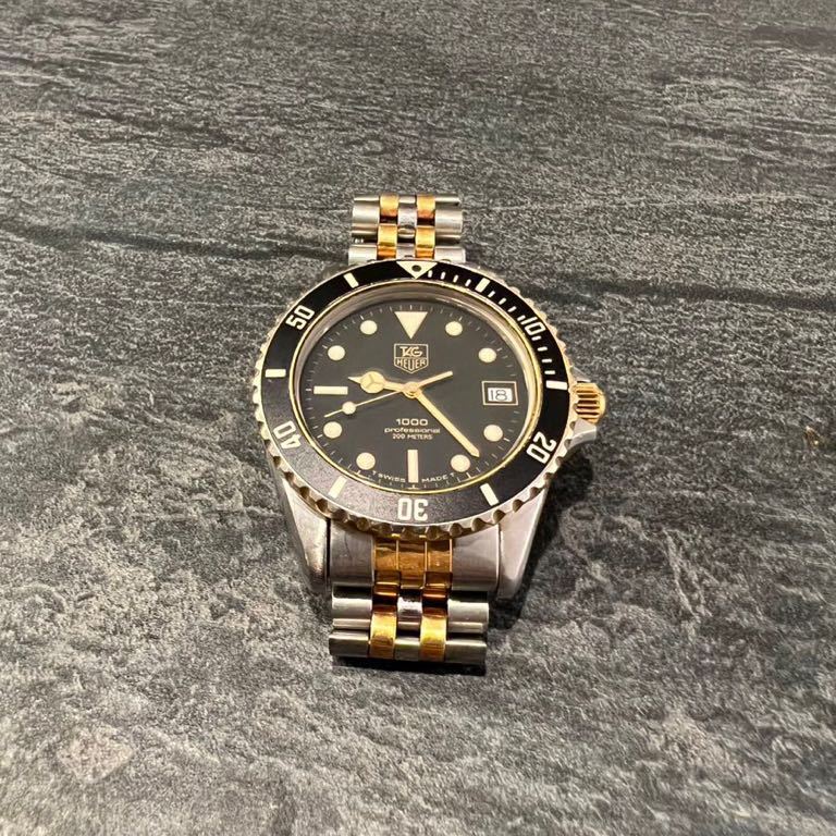 稼働品 TAG HEUER タグホイヤー プロフェッショナル 1000 黒文字盤