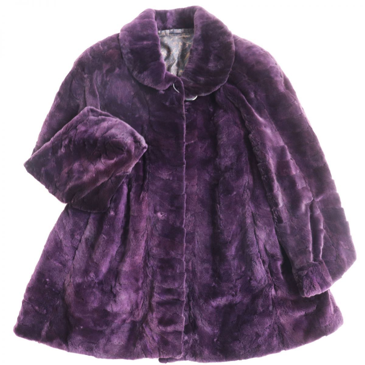 極美品○MINK シェアードミンク 裏地ペイズリー柄 本毛皮コート