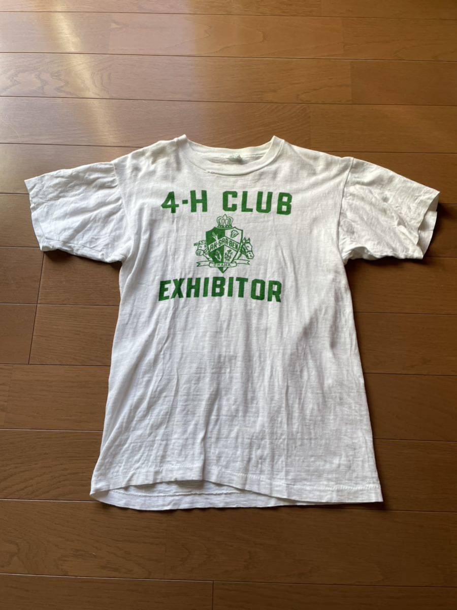 50s60sヴィンテージTシャツ ビンテージ Tシャツ 白×緑