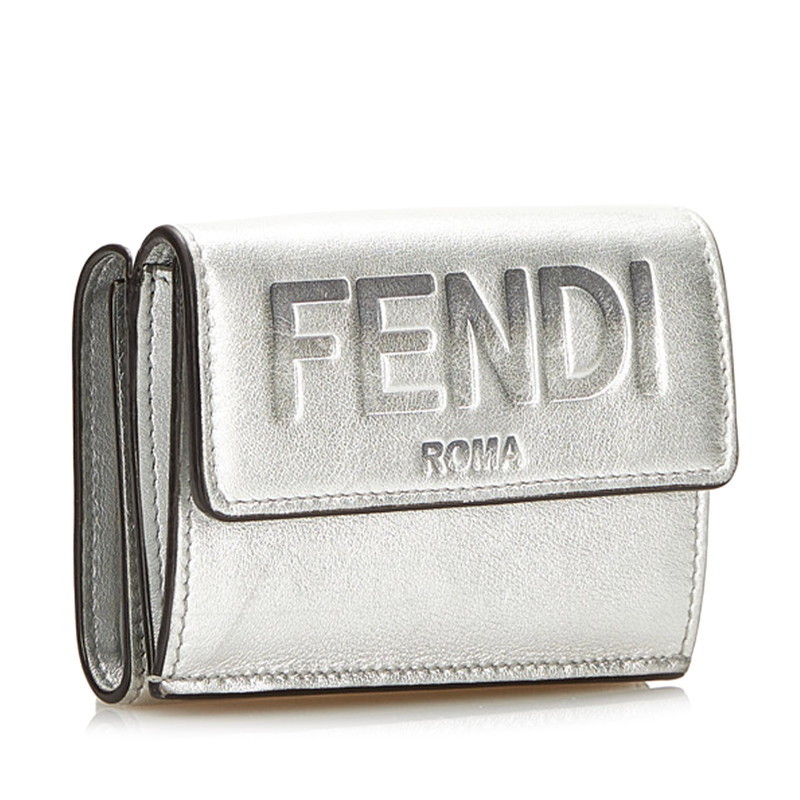 FENDI 三つ折り財布 FENDI ROMAウォレット シルバー ABランク | tspea.org