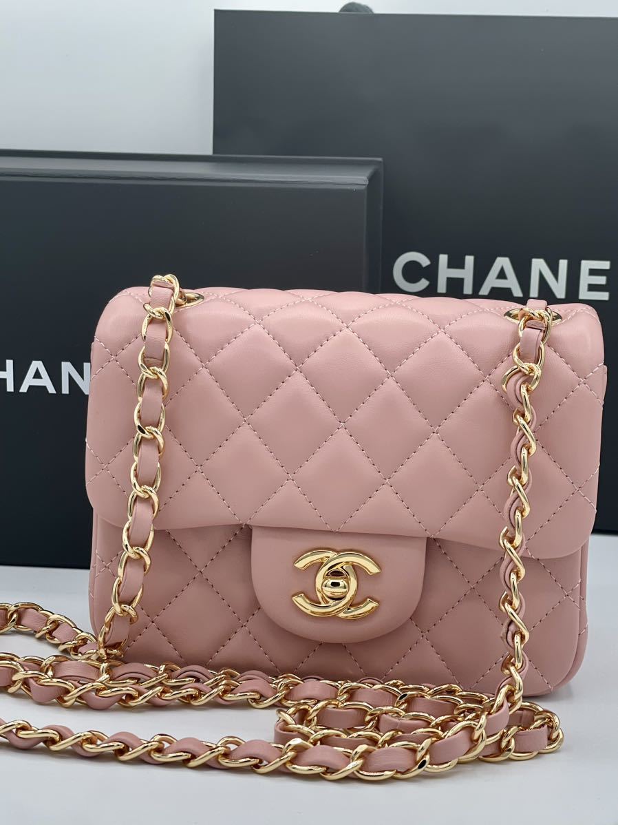 CHANEL シャネル ミニマトラッセ チェーンショルダーバッグ ラムスキン_画像1