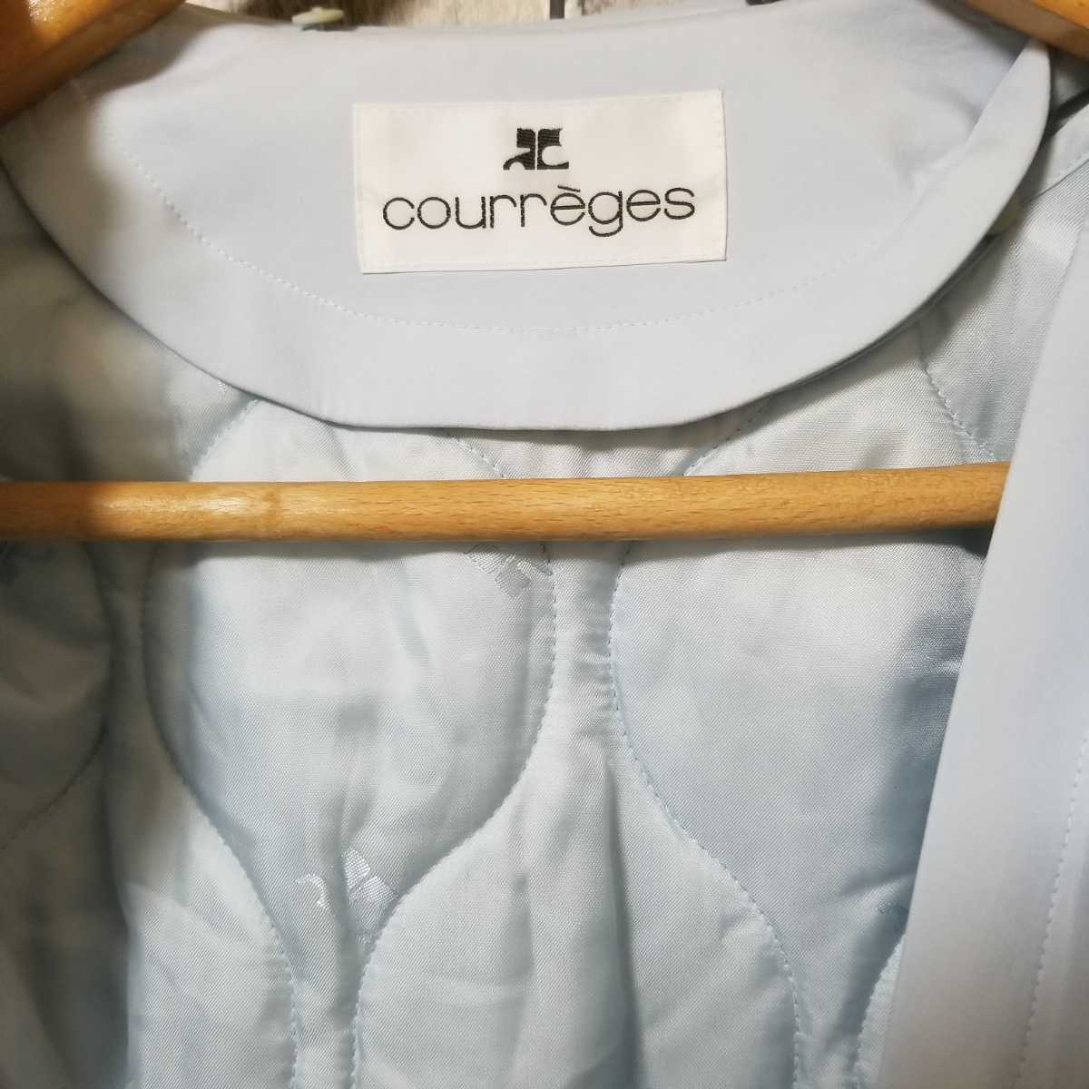 courreges Courreges пальто длинный подкладка с хлопком размер 9AR ремень голубой серия женский 