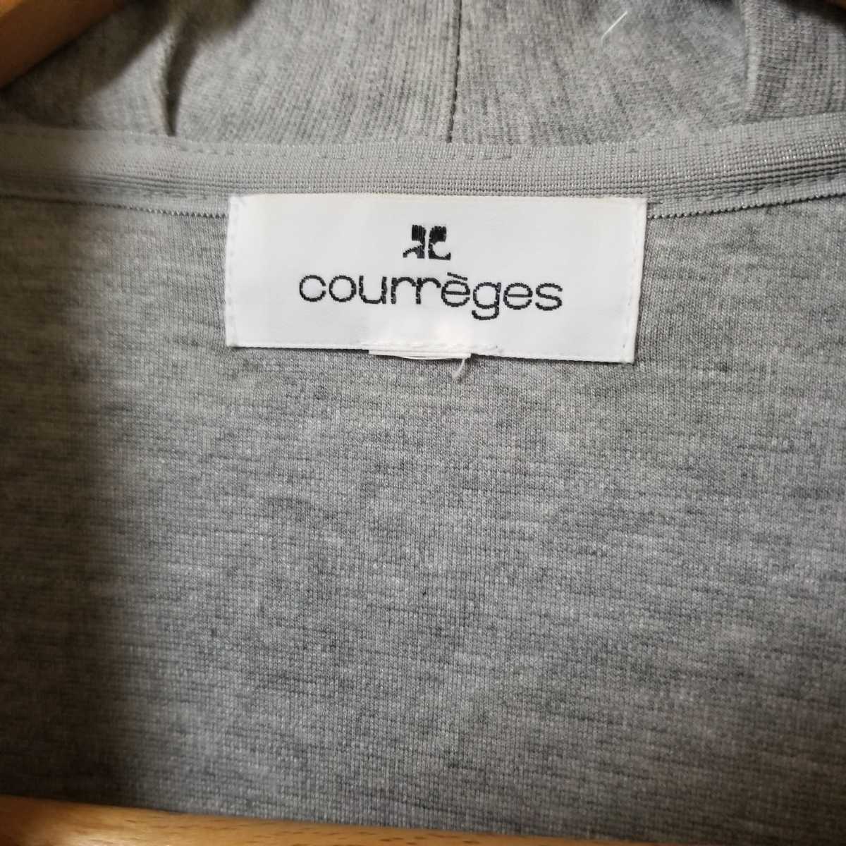 courreges Courreges long cardigan size 40 stretch feather woven gray lady's 