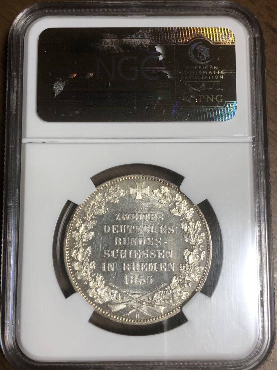 ドイツ ブレーメン 射撃祭 ターレル銀貨 1865 NGC鑑定 MS63 | charcas