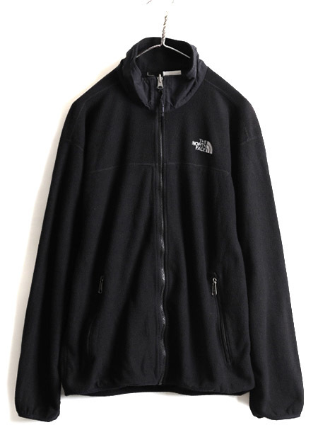 90s USA製 人気 黒 ■ ノースフェイス フルジップ フリース ジャケット ( メンズ L ) 古着 90年代 The North Face アウトドア ジャンパー_画像1