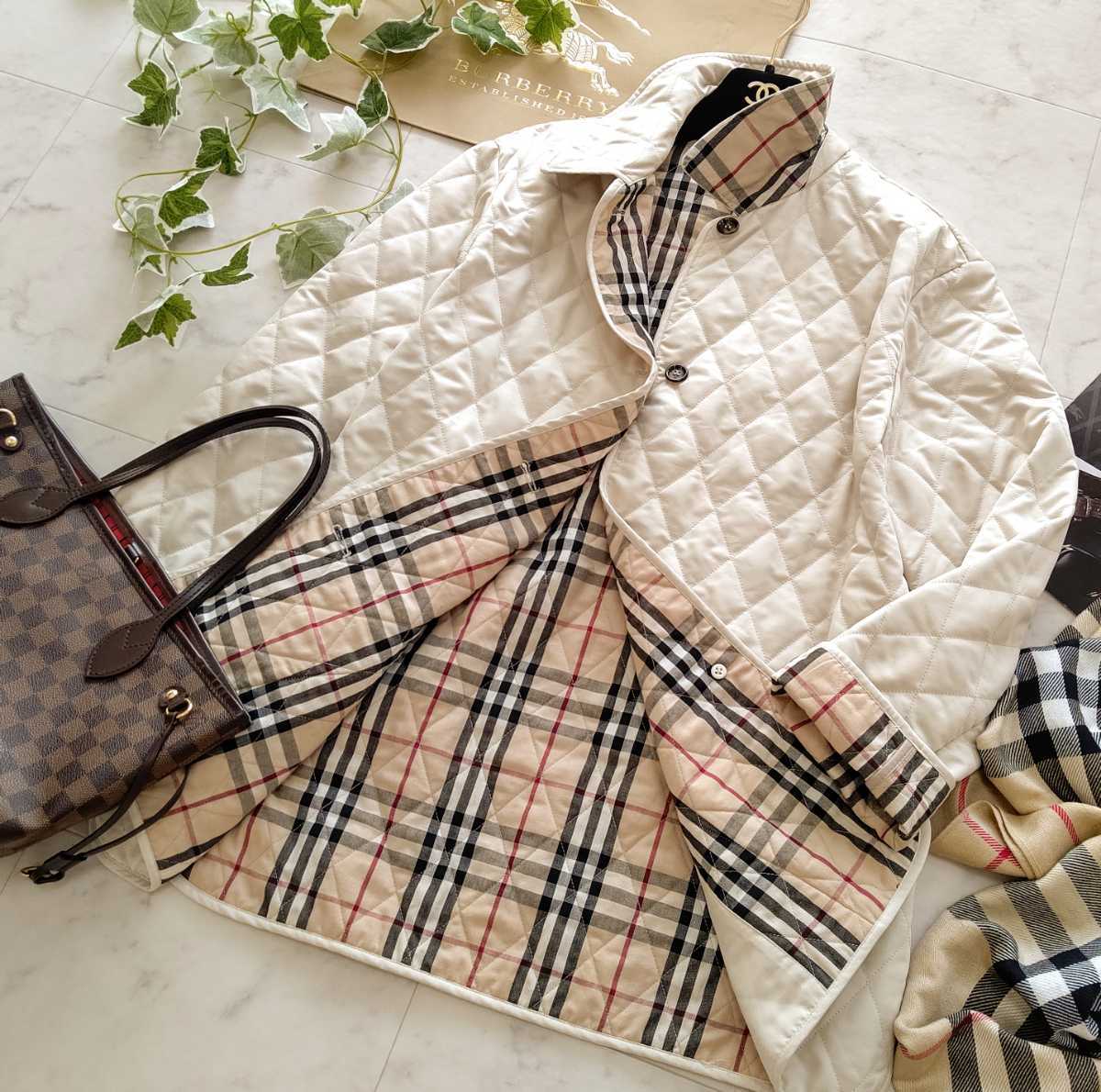 大きいサイズ 美品 BURBERRY バーバリーロンドン キルティングコート