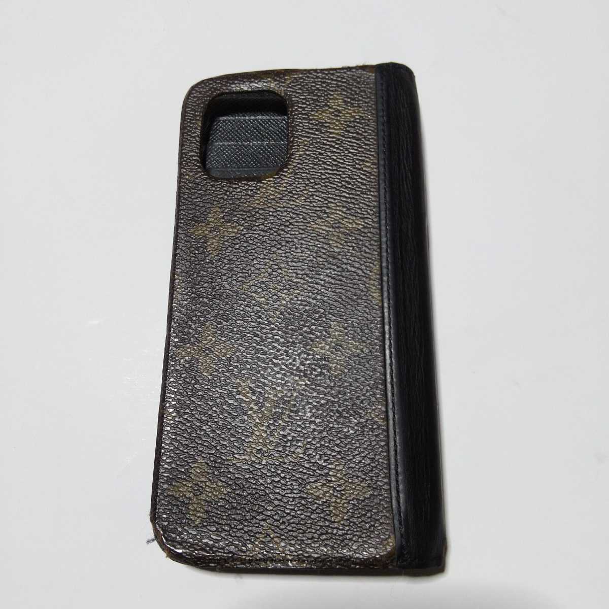 LOUIS VUITTON ルイヴィトン iPhone11　手帳型ケース　モノグラム　ブラウン　アイフォンケース　スマートフォンケース　正規品　USED_画像2