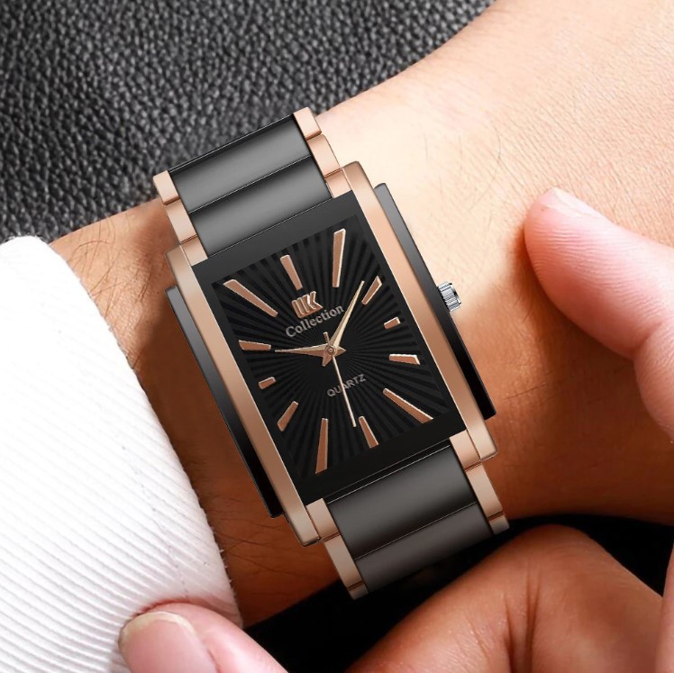 送料無料 メンズ 腕時計 ゴールド ブラック アナログ 文字盤 超薄型