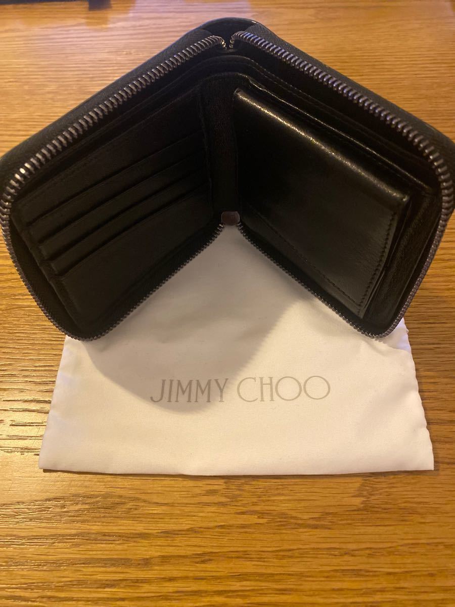 JIMMY CHOO   ジミーチュウ　TESSAフラットスタースタッズ　二つ折り財布　コンパクトウォレット