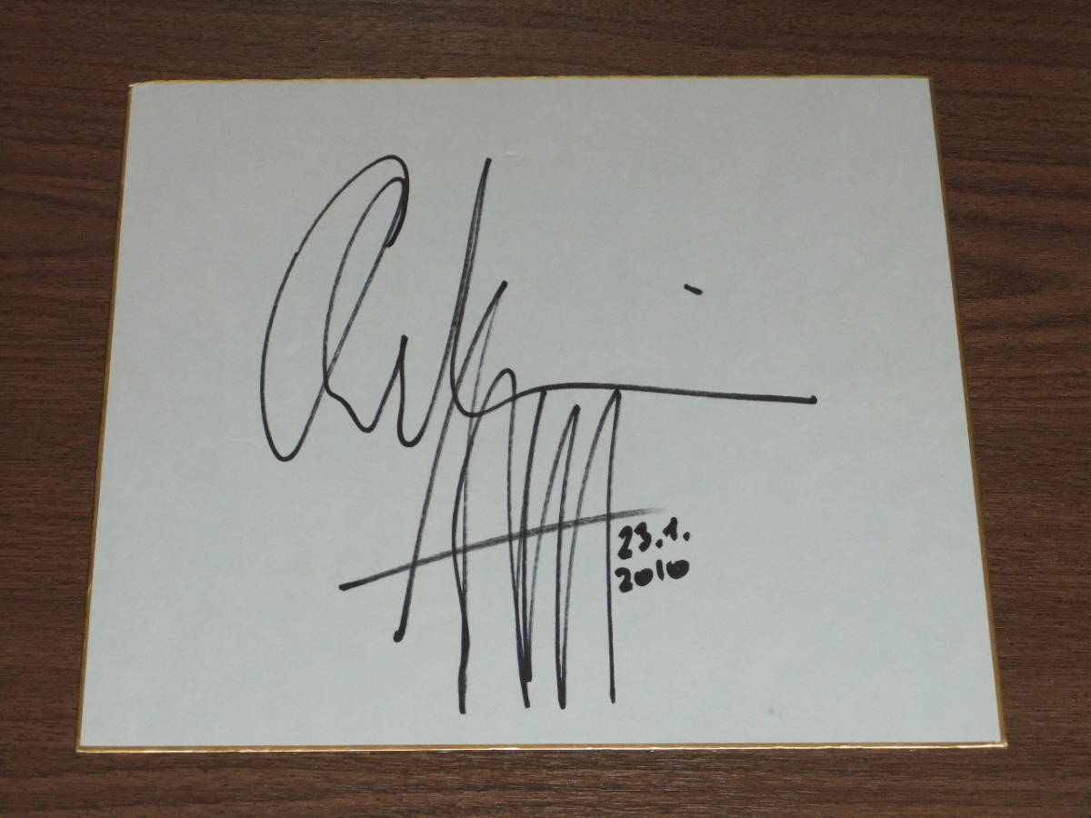 * autograph autograph square fancy cardboard Chris ti Anne *aru mink san ( finger . person ) Christian Arming 2010 year. autograph autograph 