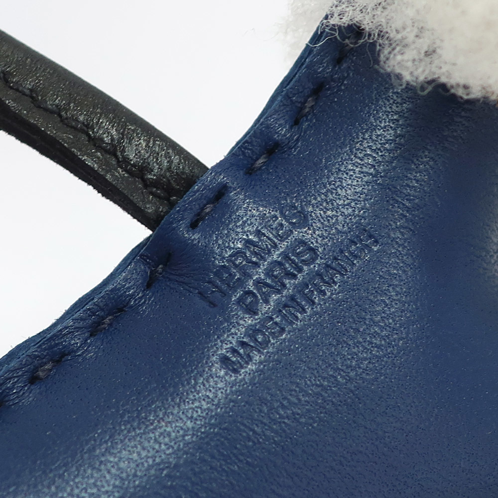 エルメス HERMES バディチャーム 犬 ブルーサフィール 黒 U刻印