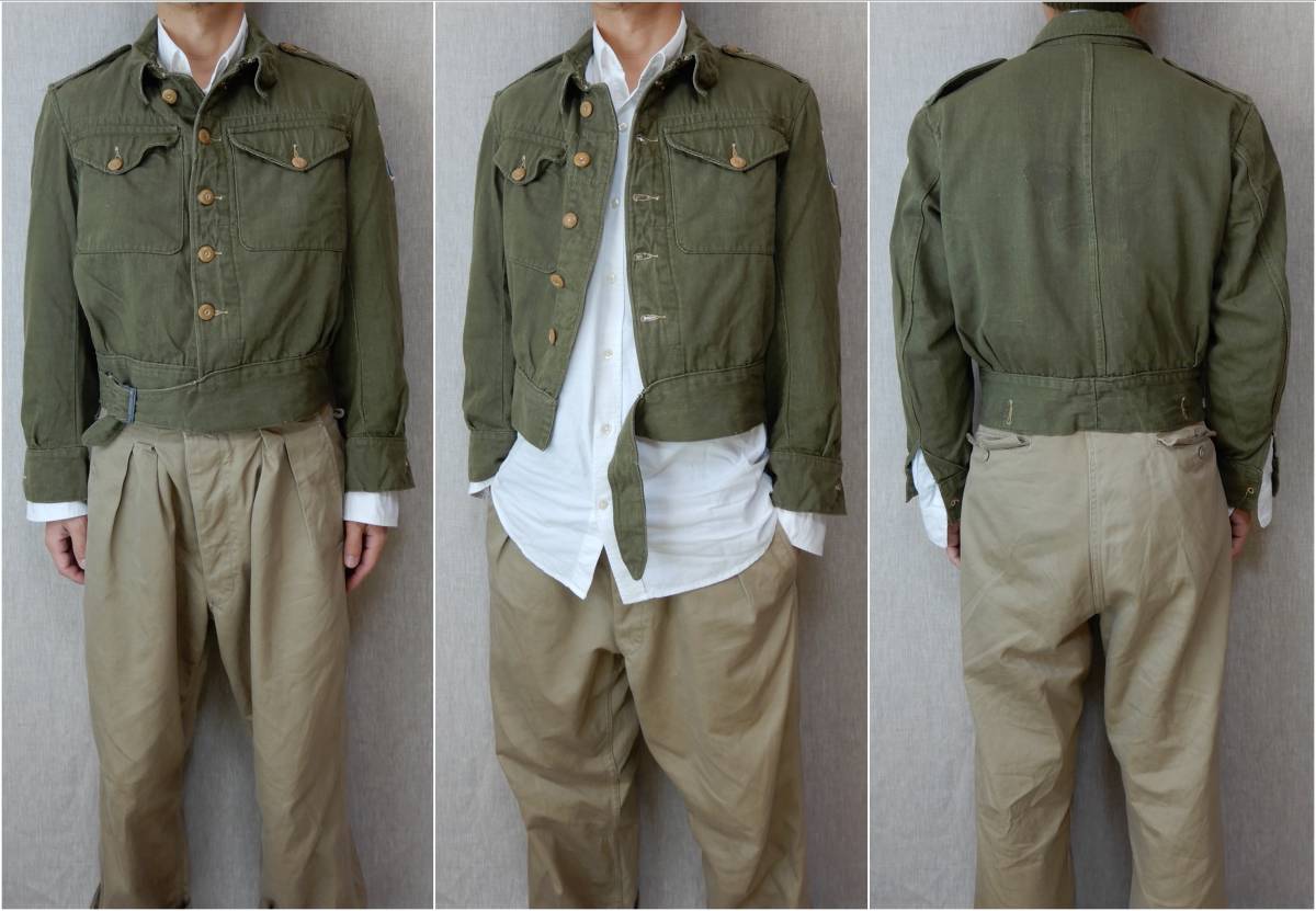 British Army Green Denim Blouse 1955s Size5 Vintage イギリス軍 グリーンデニム ジャケット 1955年製 ヴィンテージ