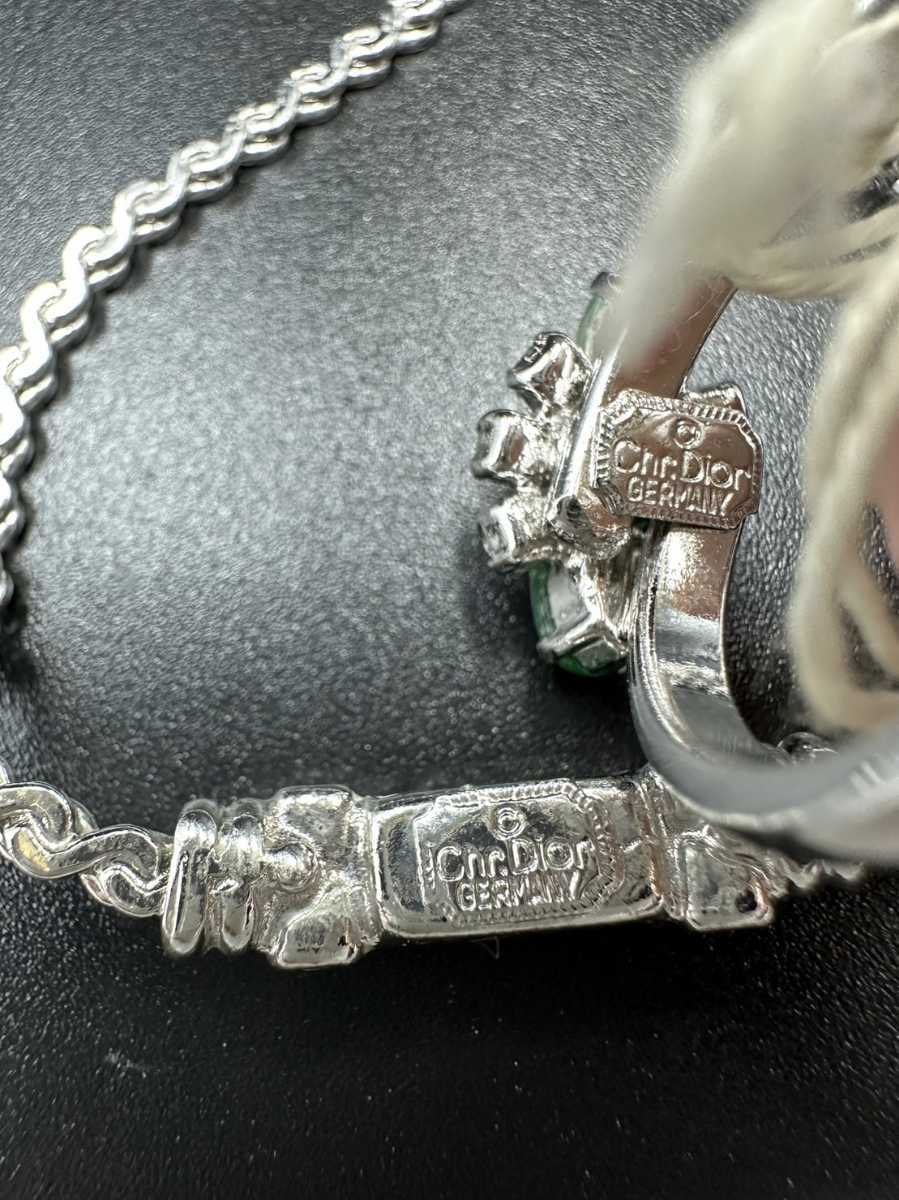 未使用 クリスチャン・ディオール ネックレス dior 指輪 ストーン ロゴ