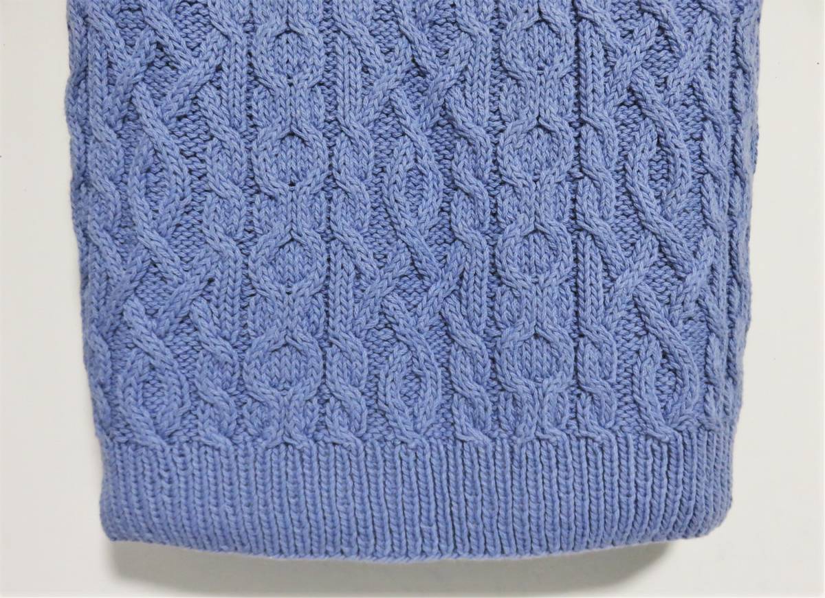 送料無料 定価7.5万 新品 knit brary ケーブルニット ベスト S ブルー ニットブラリー_画像3