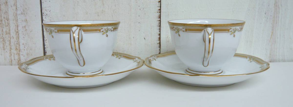 伝統工芸 工芸美術「Noritake ノリタケ 日本陶器 昭和レトロ CONTESSA コンテッサ ティーカップ & ソーサー×2」カフェタイム ティータイム_画像3