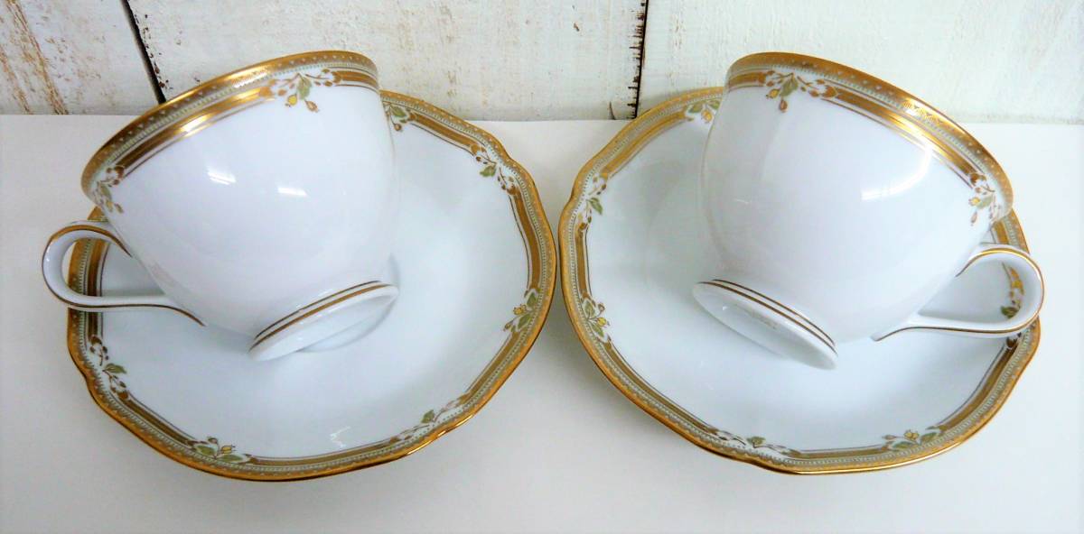 伝統工芸 工芸美術「Noritake ノリタケ 日本陶器 昭和レトロ CONTESSA コンテッサ ティーカップ & ソーサー×2」カフェタイム ティータイム_画像1