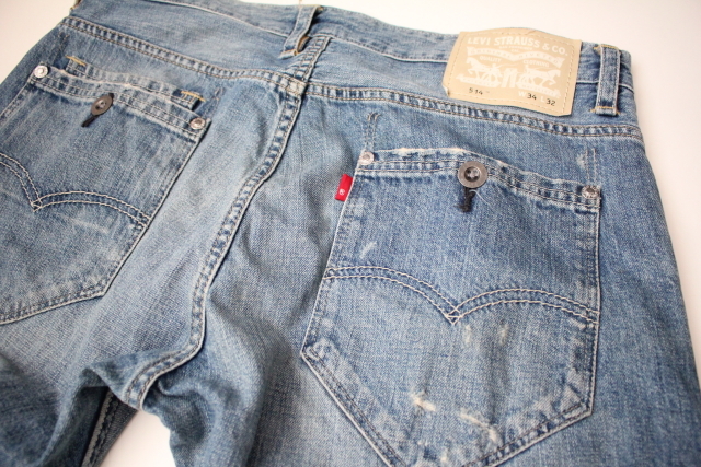 【Levi's】リーバイス　514　デニムパンツ　Gパン　ストレートフィット　W34　ダメージ加工　クラッシュ加工　USED加工_画像6