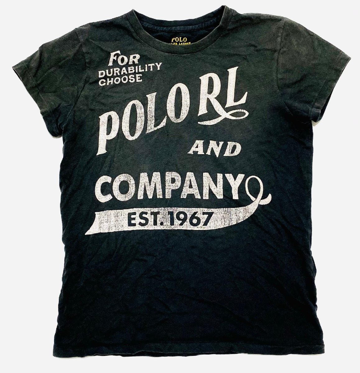 Polo Ralph Lauren ポロラルフローレン トップス カットソー Tシャツ 半袖 ロゴ ブラック 黒 スミクロ レディース sizeS シンプル_画像1