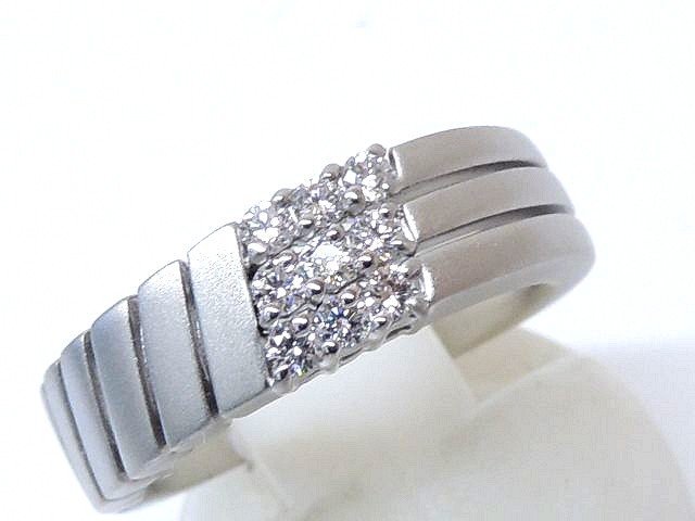 NEW新品 星の砂 リング ☆ 8号 プラチナ Pt900 ダイヤ0.18ct 指輪 の