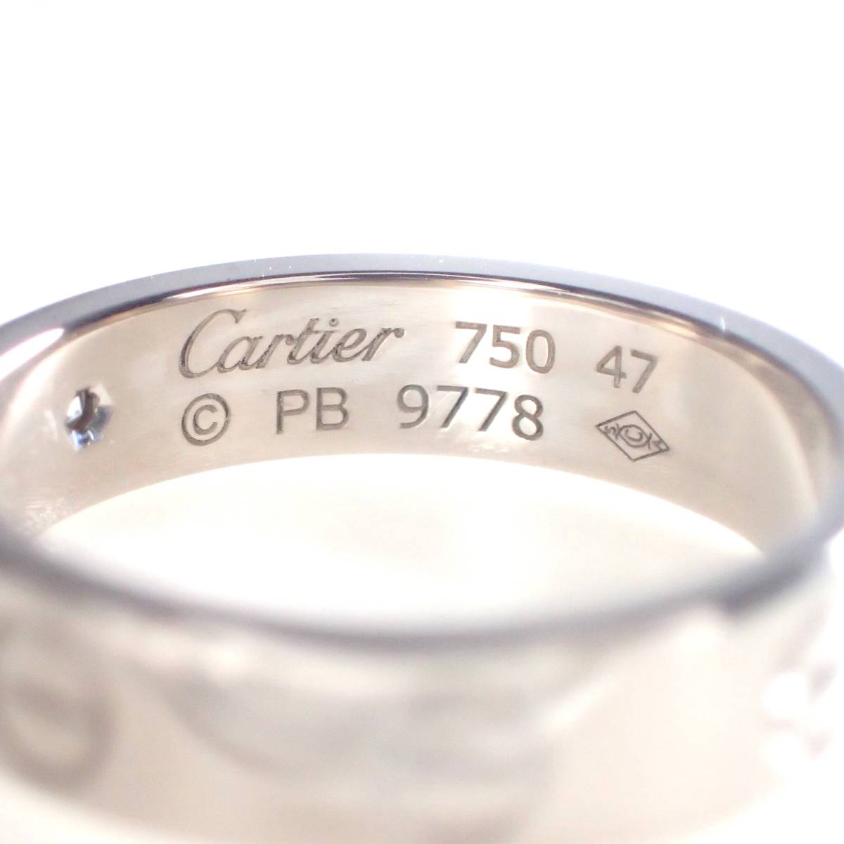 カルティエ Cartier K18WG 1pd ダイヤ ミニラブリング 47号