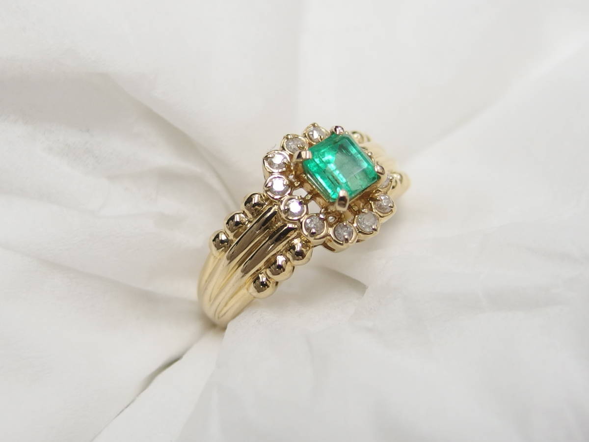 K18 emerald 0.50ct D0.15ct 11.5 number ring /R4039