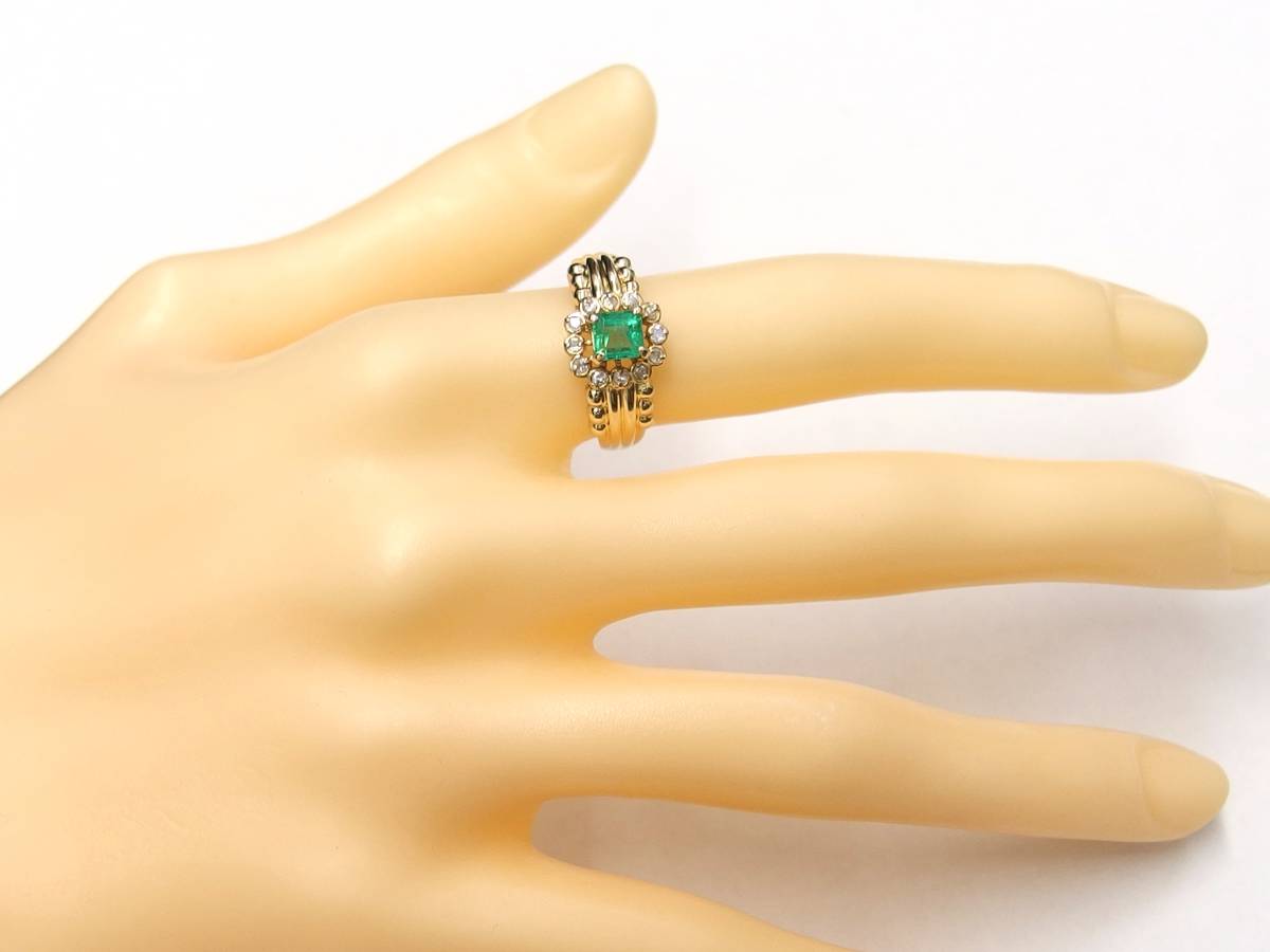 K18 emerald 0.50ct D0.15ct 11.5 number ring /R4039