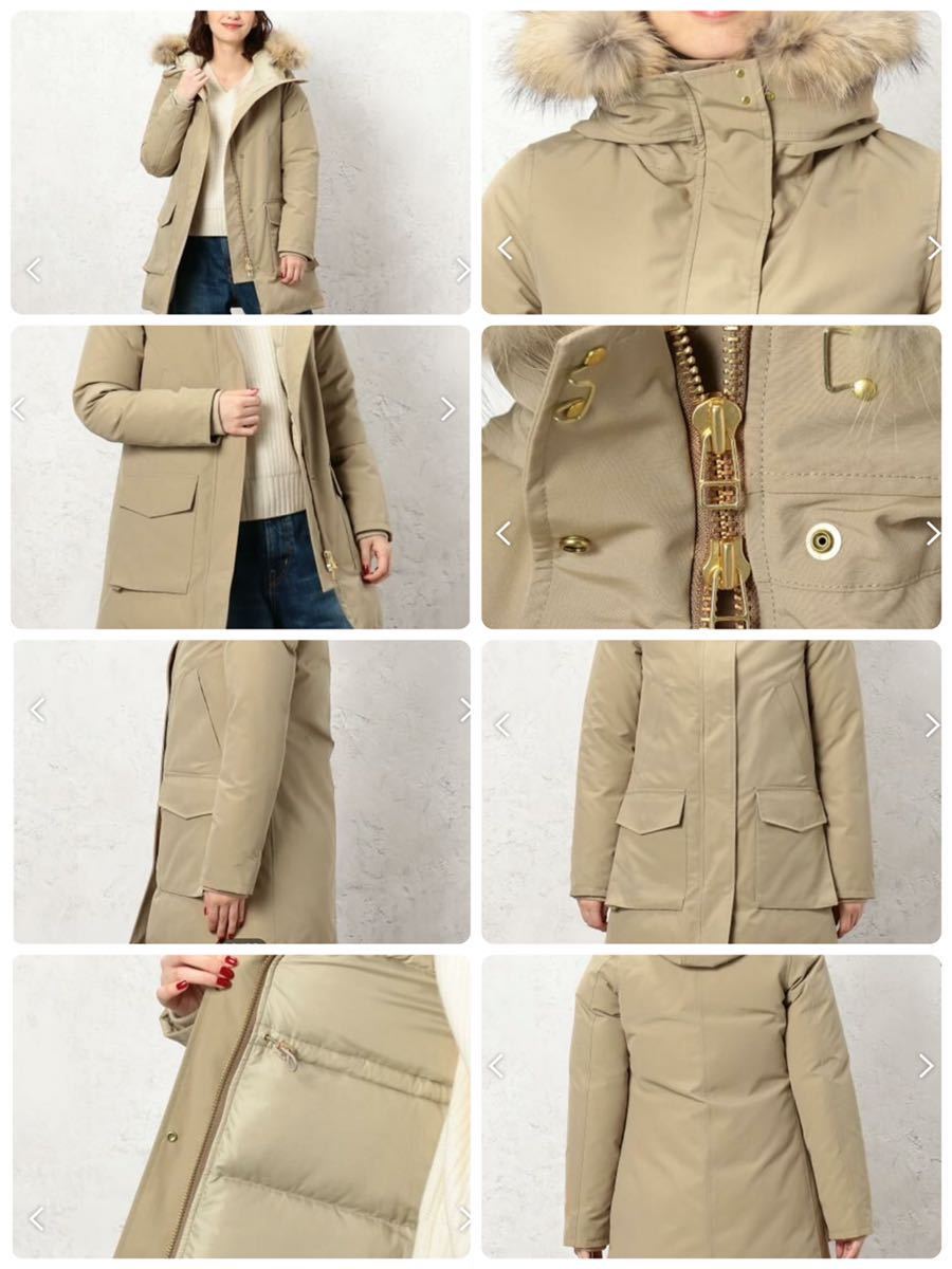 UNITED ARROWS green label relaxing レディース ハッスイマウンテンダウンコート ダウン80% ベージュ サイズ36 美品_画像10