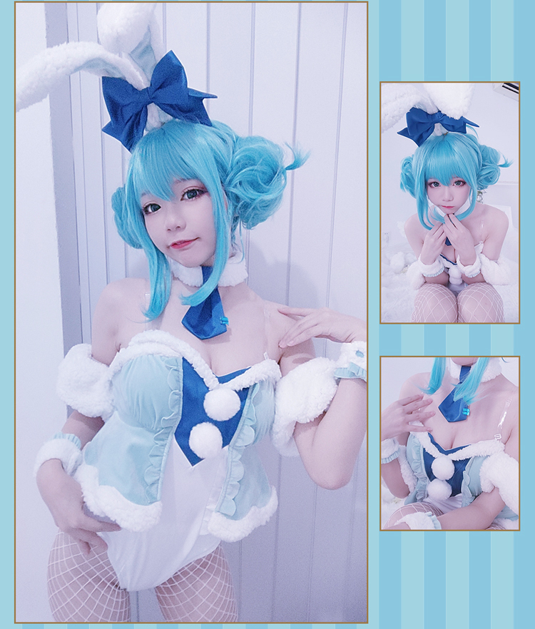 国内発送 WH0625 初音ミク バニーガールコスプレ衣装 コスチューム ハロウィン 文化祭 イベント 変装 仮装 アニメ、ゲームキャラクターの画像3