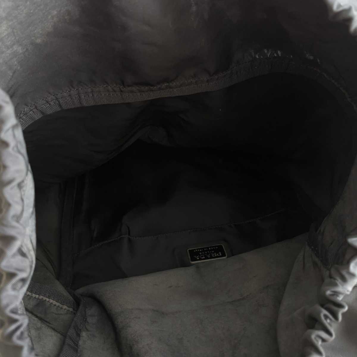 良品 PRADA プラダ 名作☆ V136 特大 リュック 巾着 バッグ 軽量 ナイロン バックパック 鞄 マザーズバッグ 黒 ブラック レディース  メンズ